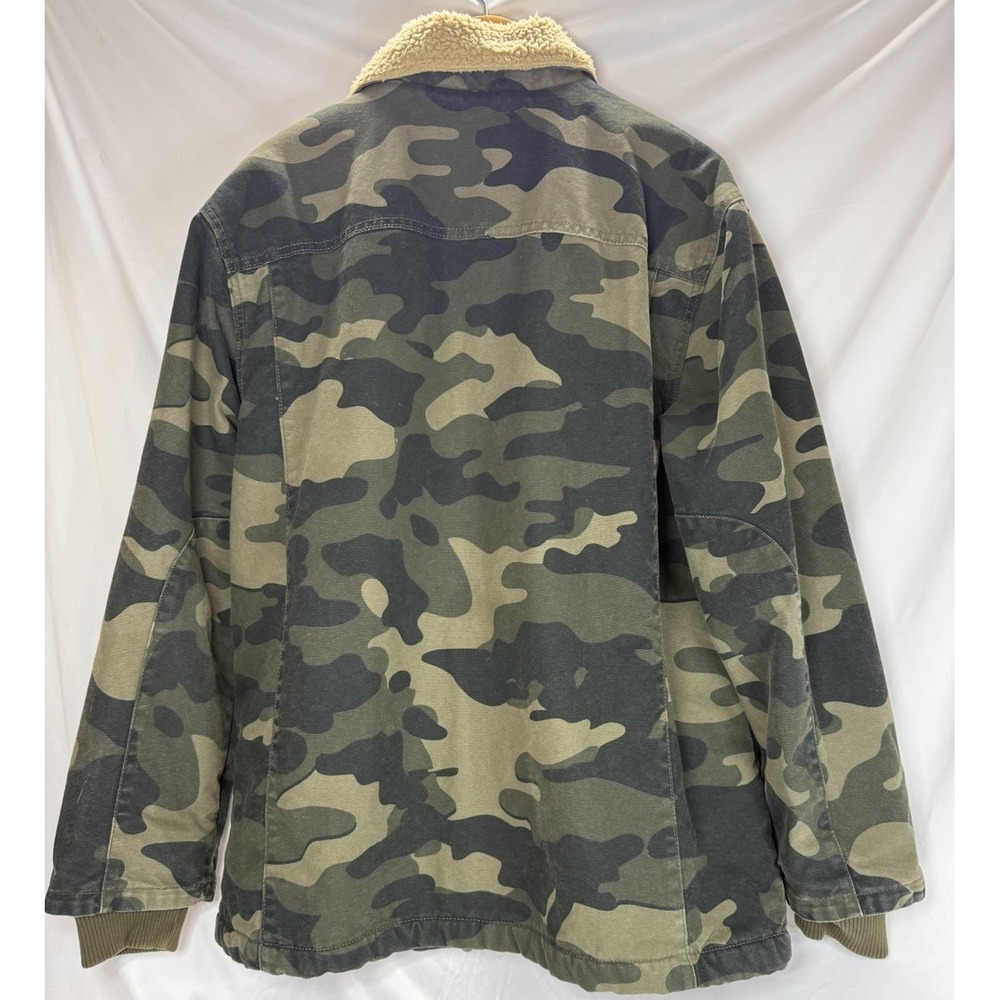 LEE Sherpa Lined Jacket Durable Heavy Cotton Camo Print Jacket Size Large - Picture 5 of 10